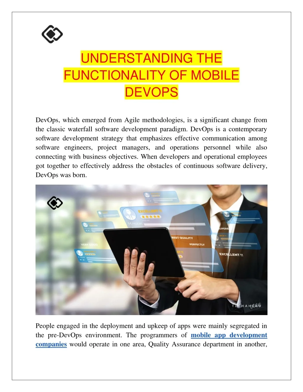 PPT - UNDERSTANDING THE FUNCTIONALITY OF MOBILE DEVOPS PowerPoint ...