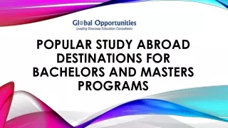 Popular Study Abroad Destinations for Bachelors and Masters Programs