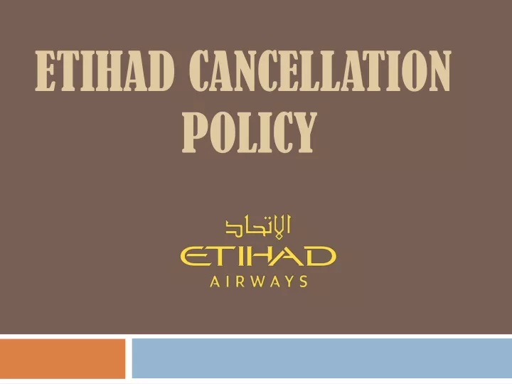 etihad cancellation policy