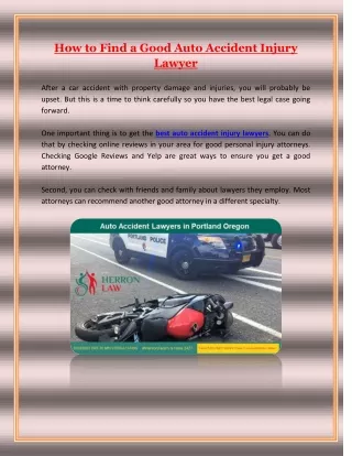 How To Find A Good Auto Accident Injury Lawyer