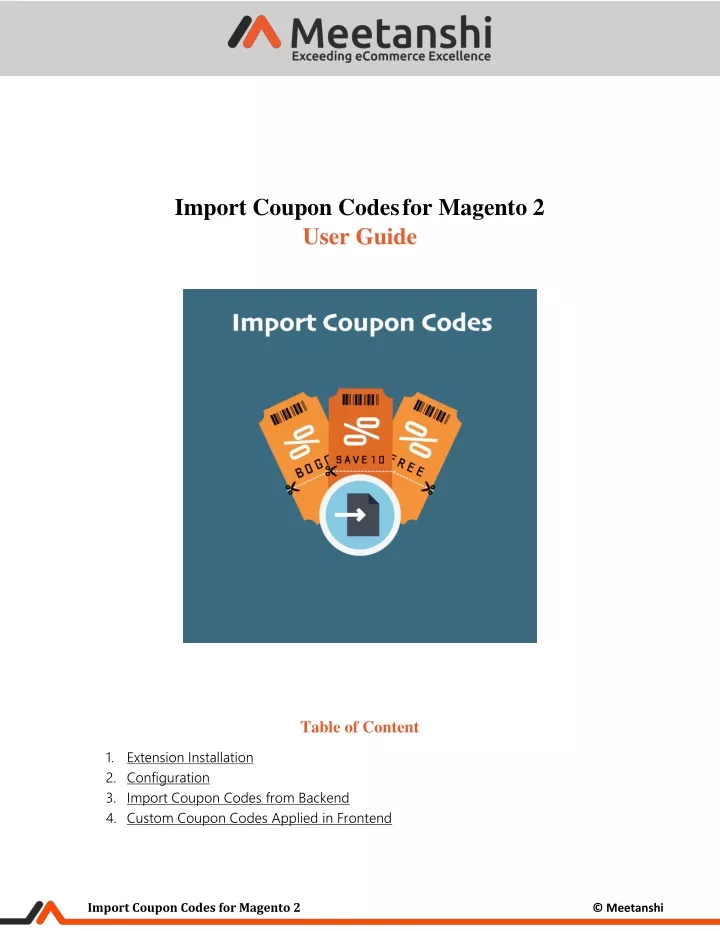 import coupon codes for magento 2 user guide