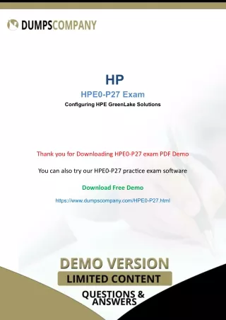 HPE0-P27 Practice Test Software