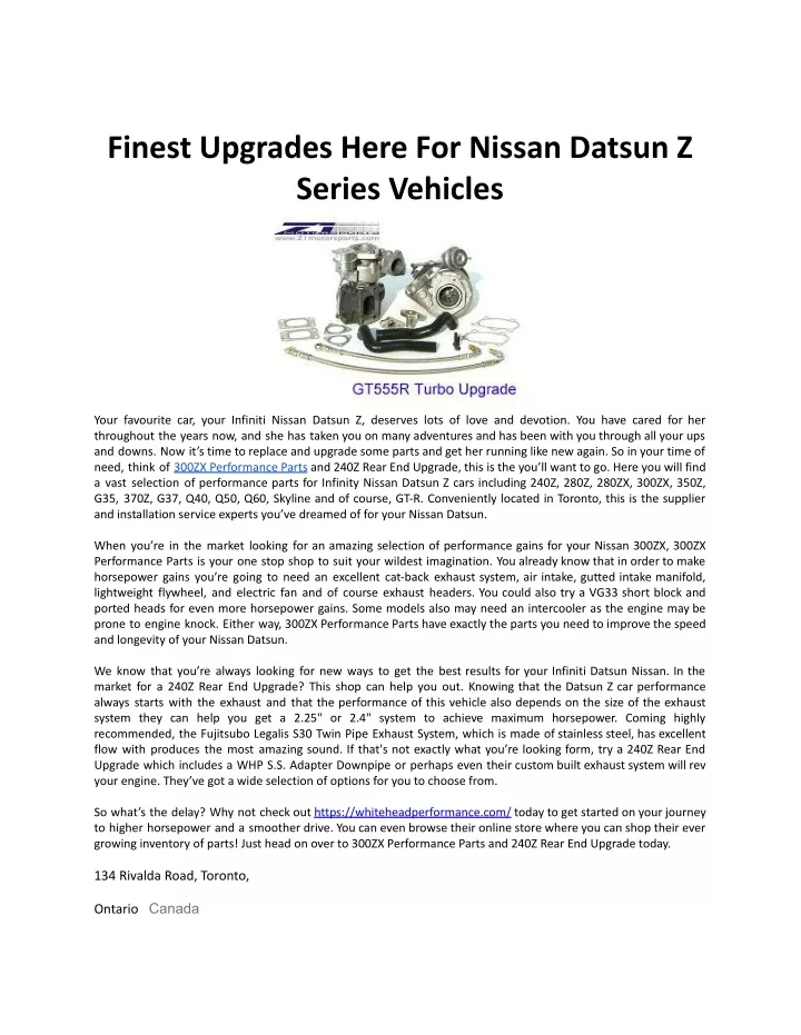 finest upgrades here for nissan datsun z series