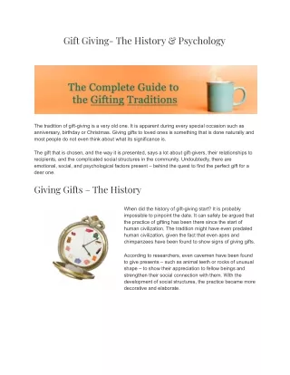 Gift Giving- The History & Psychology