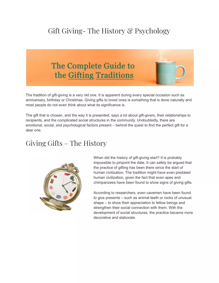 gift giving the history psychology