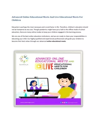 Advanced Online Educational Meets And Live Educational Meets For Children-converted