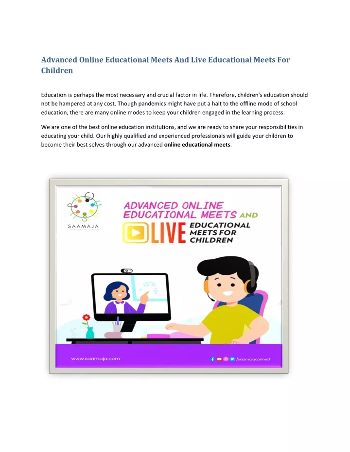 advanced online educational meets and live