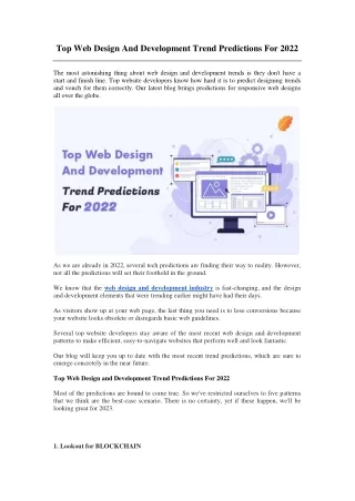top web design and development trend predictions