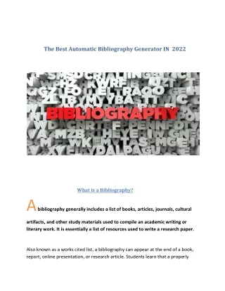 the best automatic bibliography generator in 2022