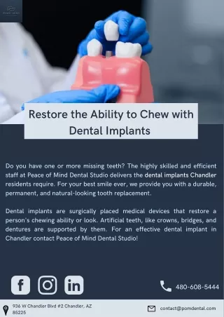 Restore the Ability to Chew with Dental Implants
