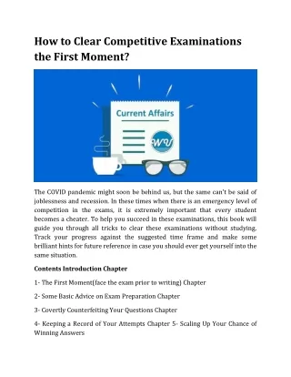 how to clear competitive examinations the first