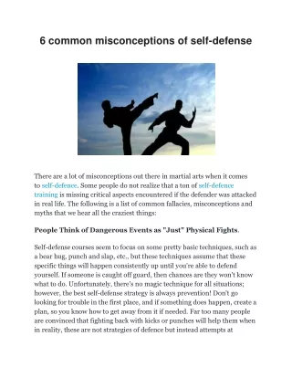 6 common misconceptions of self defense