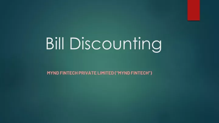 bill discounting