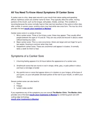all you need to know about symptoms of canker