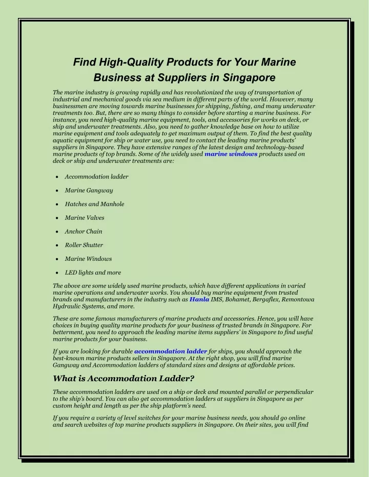 find high quality products for your marine