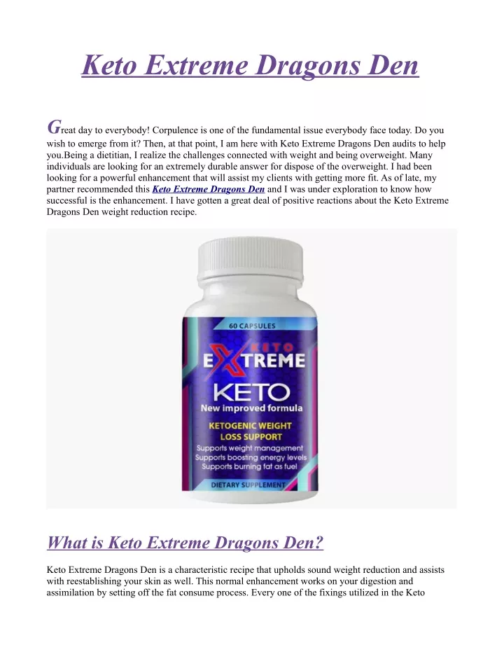 keto extreme dragons den