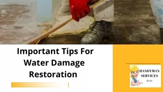 Important Tips For Water Damage Restoration