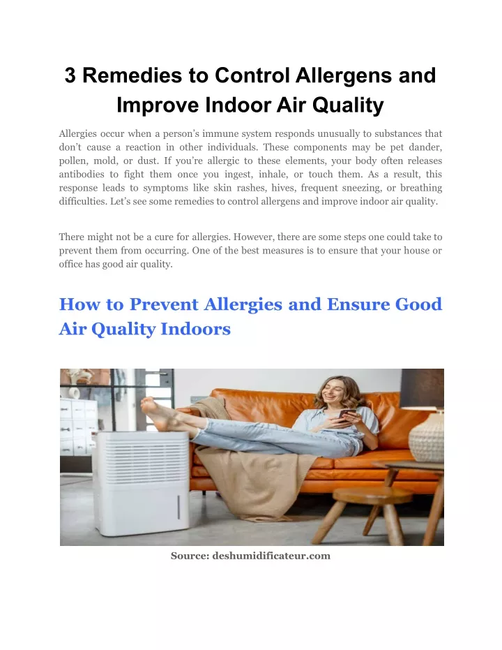 3 remedies to control allergens and improve