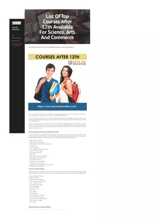 list of top courses after 12th available