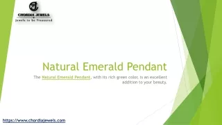 The Natural Emerald Pendant, with its rich green color, is an excellent addition