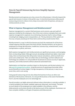 how do payroll outsourcing services simplify