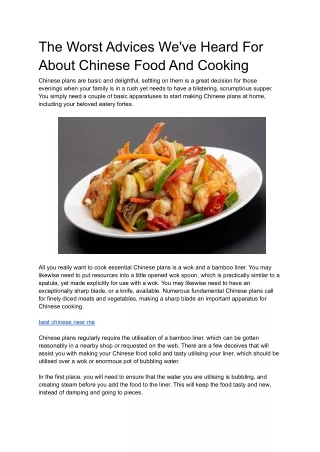 The Worst Advices We've Heard For About Chinese Food And Cooking