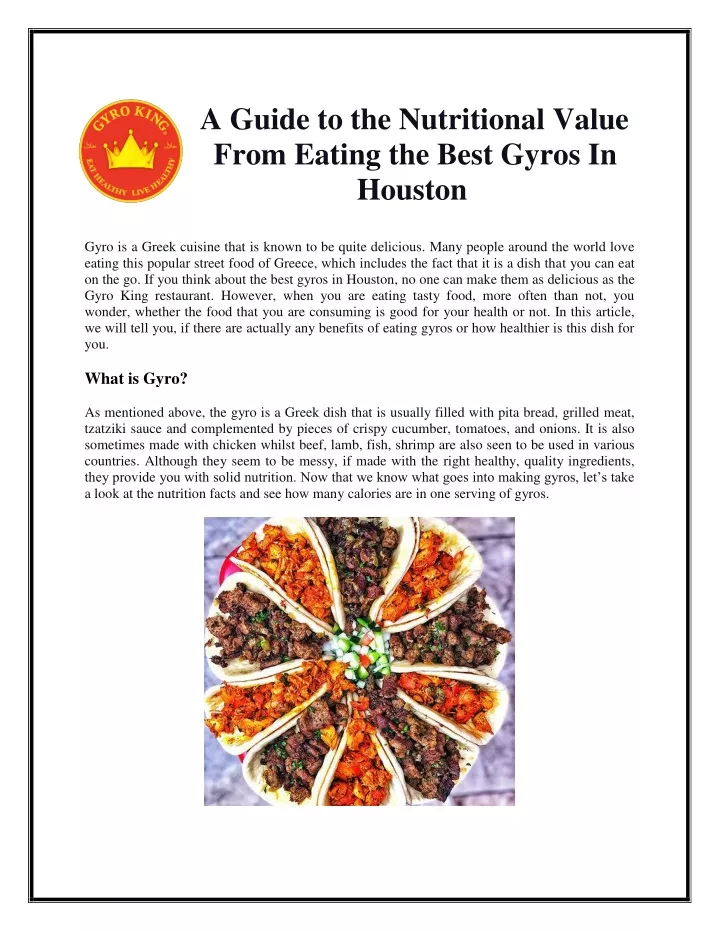 a guide to the nutritional value from eating
