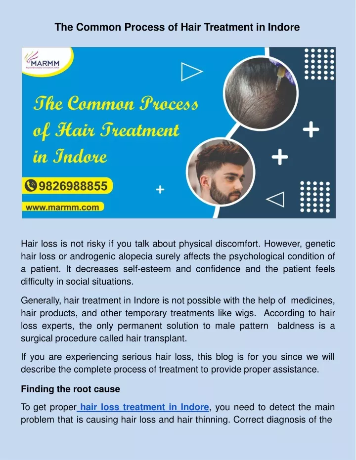 the common process of hair treatment in indore