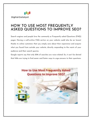 HOW TO USE MOST FREQUENTLY ASKED QUESTIONS TO IMPROVE SEO
