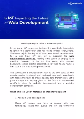 Is IoT Impacting the Future of Web Development