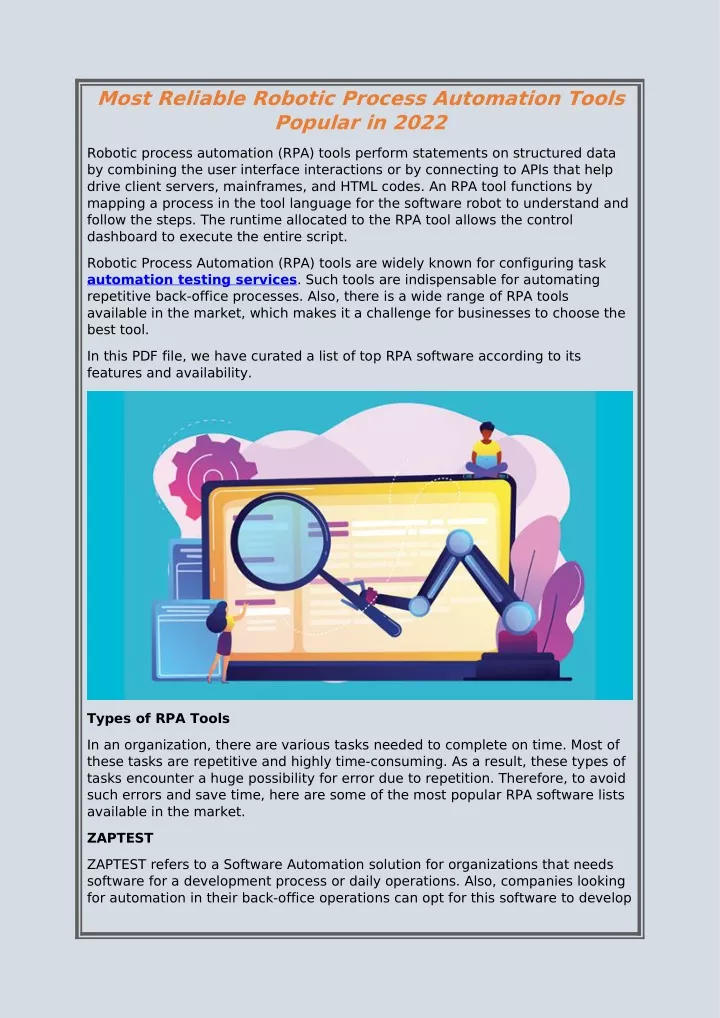 most reliable robotic process automation tools