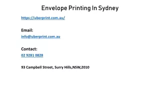 envelope printing i n sydney