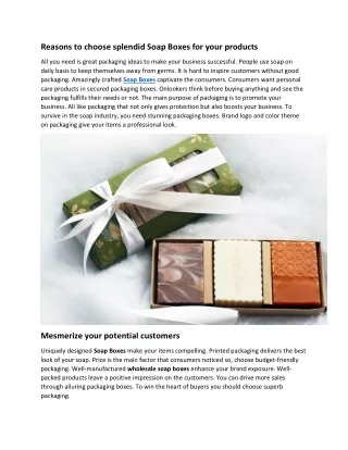 reasons to choose splendid soap boxes for your