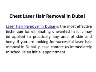 Can I get laser hair removal on my chest