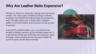why are leather belts expensive