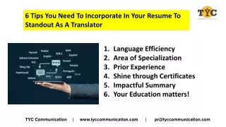 6 Tips You Need To Incorporate In Your Resume To Standout As A Translator