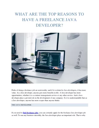 what are the top reasons to have a freelance java