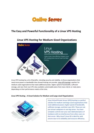 Purchase Linux VPS Hosting With Onlive Server