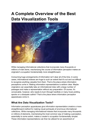 a complete overview of the best data