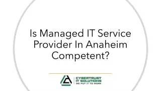 Is Managed IT Service Provider In Anaheim Competent