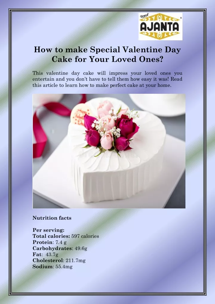 how to make special valentine day cake for your