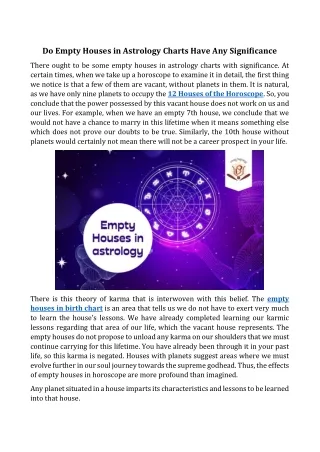 do empty houses in astrology charts have
