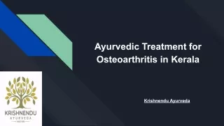 Ayurvedic Treatment for Osteoarthritis in Kerala