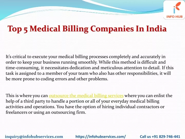 top 5 medical billing companies in india