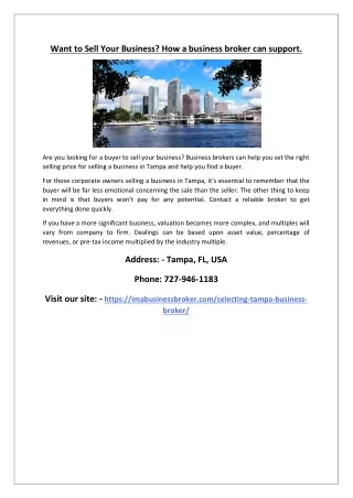 Selling a business in Tampa