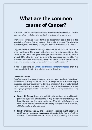 What are the common causes of Cancer_