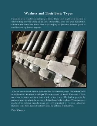 washers and their basic types