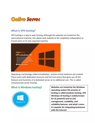 Get High Speed VPS Windows 10 from Onlive Server