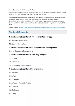 meat alternatives market overview analysis