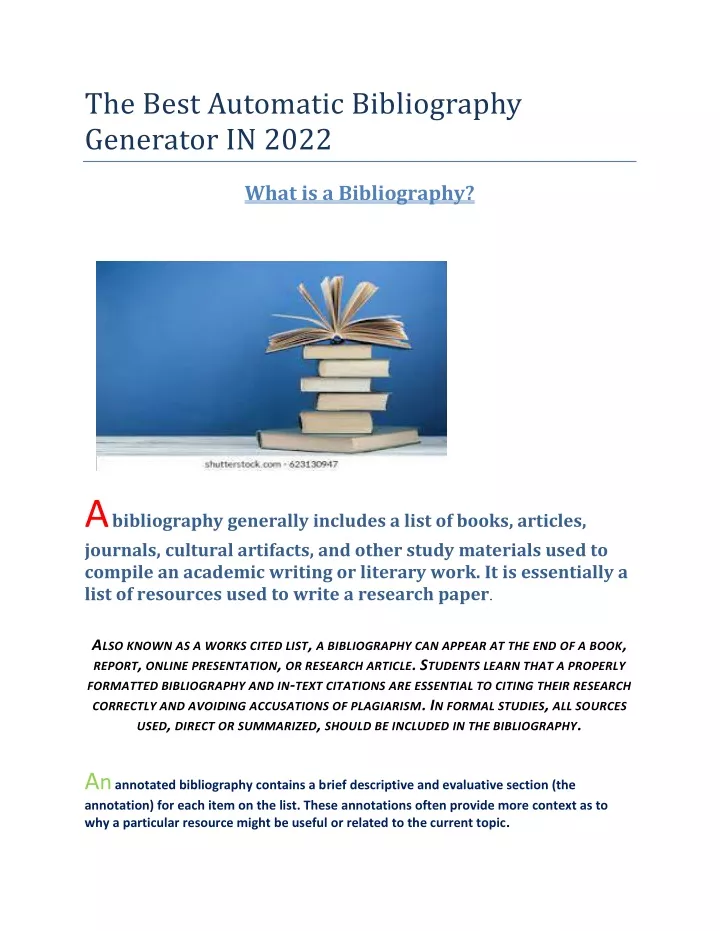 the best automatic bibliography generator in 2022